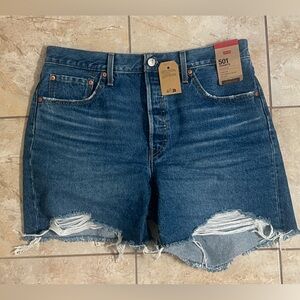 Levi’s 501 Original Denim Shorts NWT Distressed Raw Hem Size 32